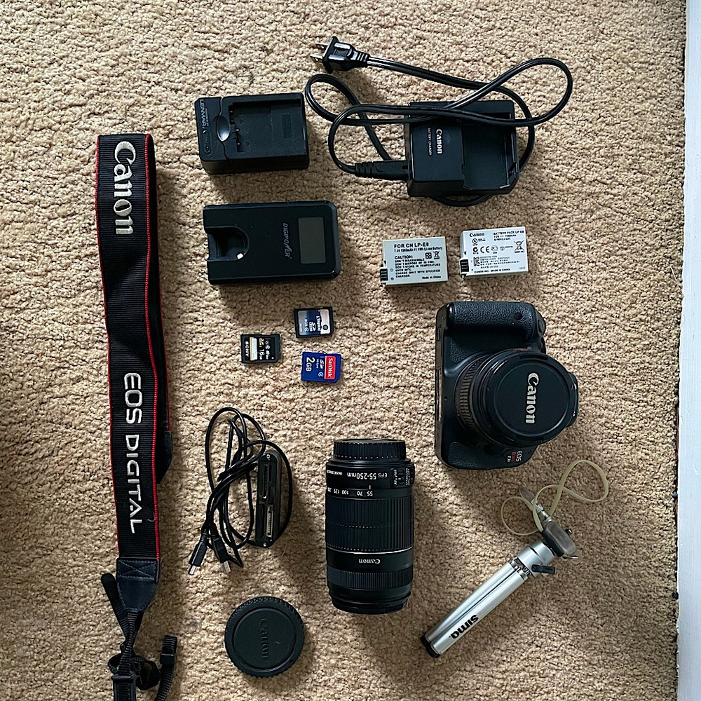 Canon EOS Rebel T3i with accessories